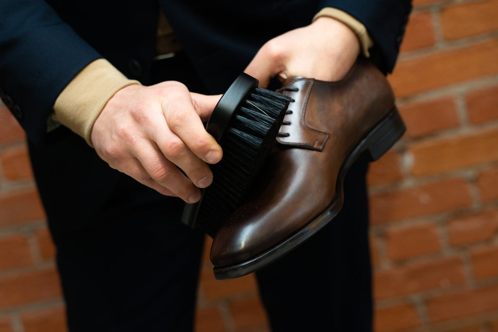 New Pure Handmade Tan Leather & Brown Shaded Formal Dress Shoes For Men's