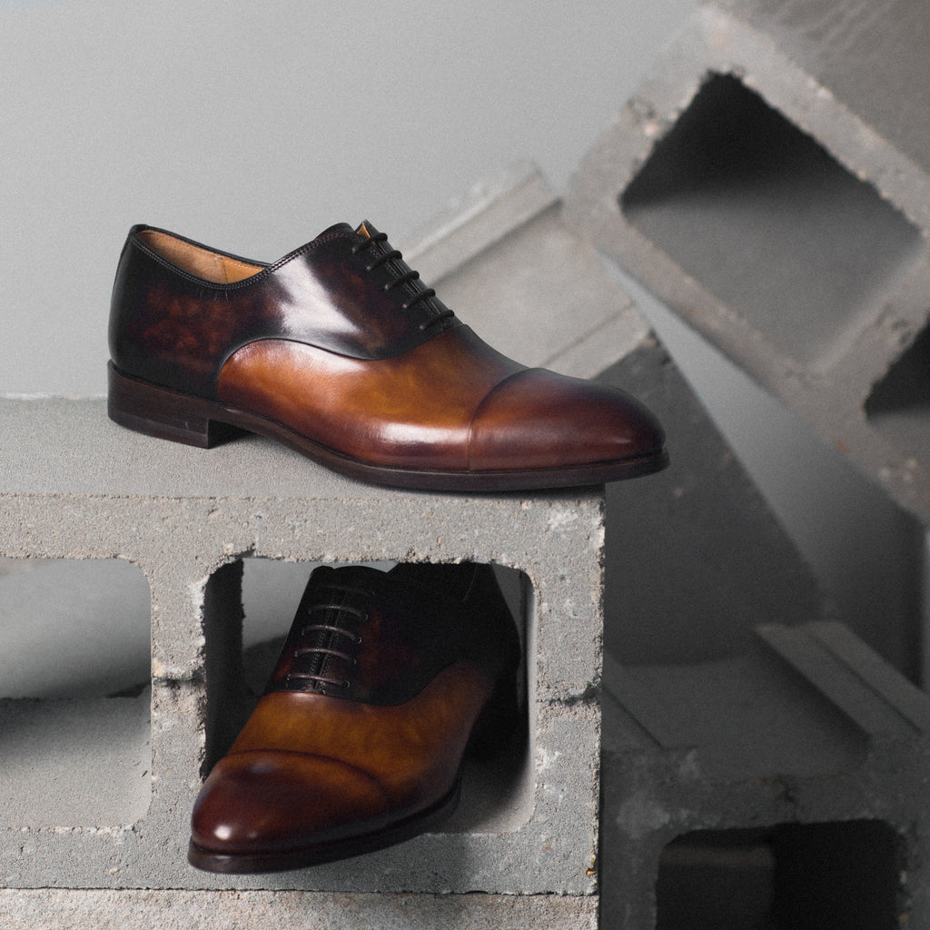 MAGNANNI - LAITO DRESS SHOE - BROWN - LEATHER -OXFORD STYLE CAP TOE