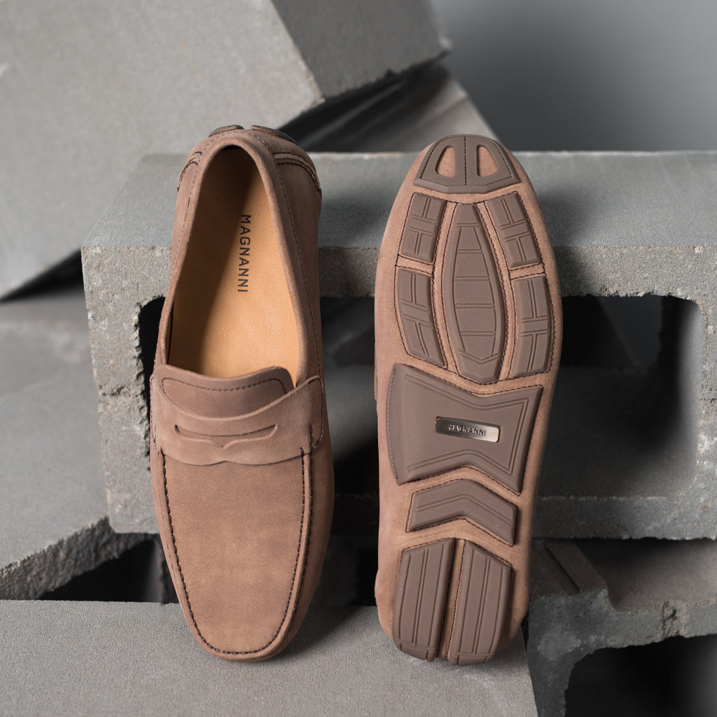 MAGNANNI - DRIVING SHOE - BROWN - BROWN SUEDE - SLIP ON