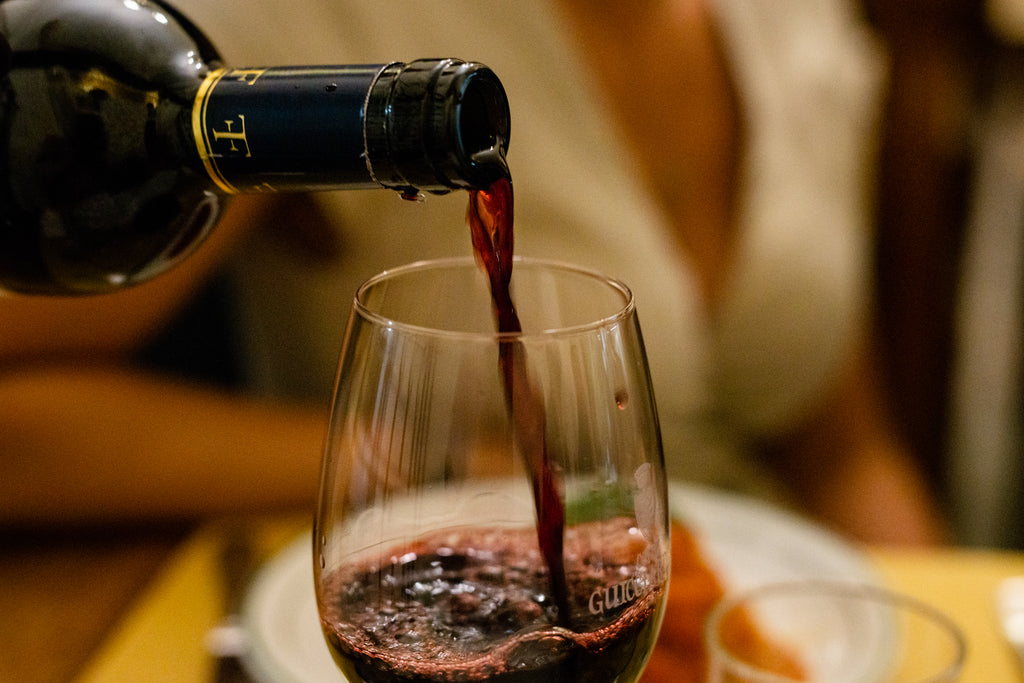 Wine being poured into the glass