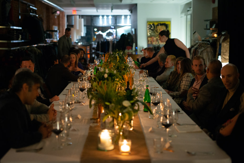 Long table Brunello Cucinelli dinner at the Helm