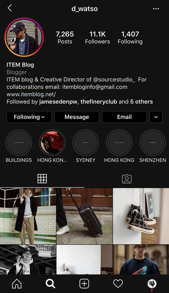 Item blog instagram