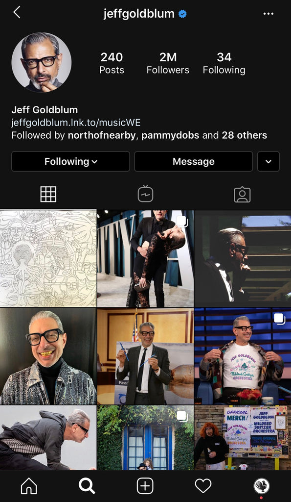 Jeff goldblum instagram