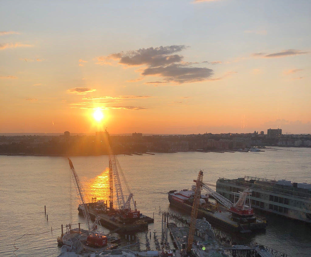 NYC sunset overlooking water