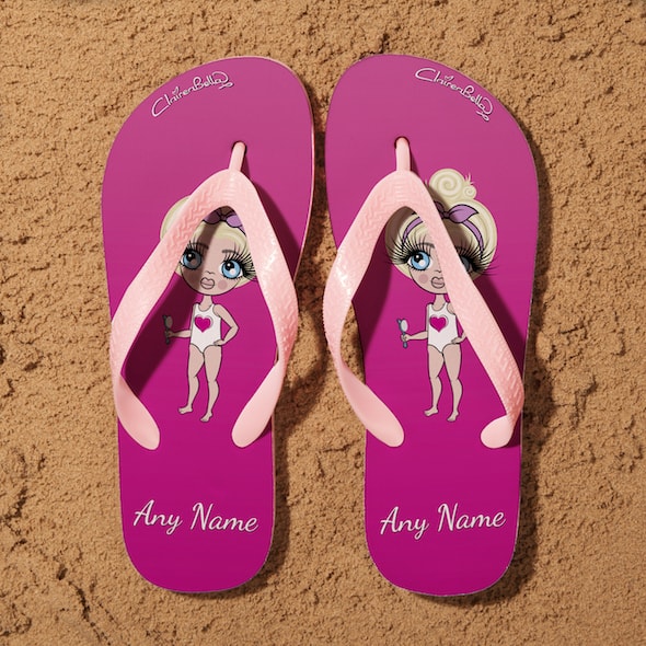 hot pink flip flops