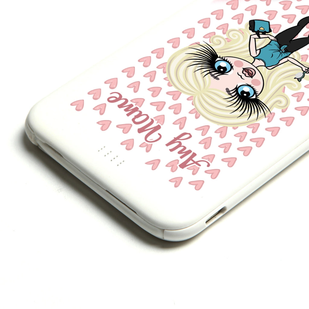 ClaireaBella Girls Heart Pattern Portable Power Bank - Image 2