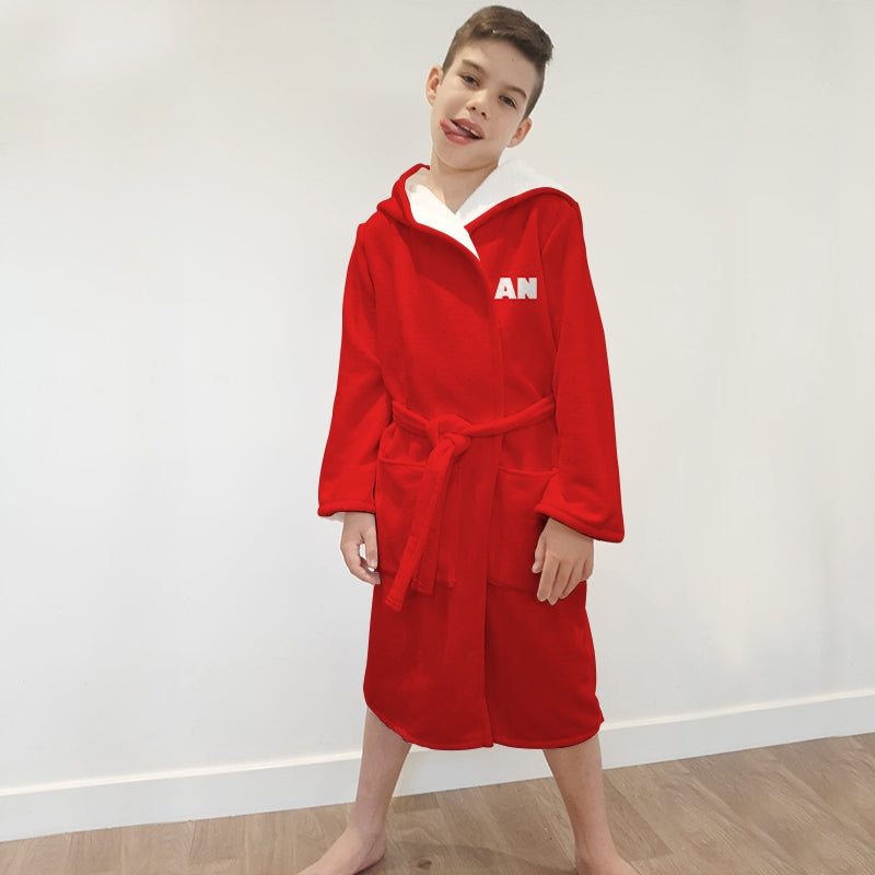 boys red dressing gown