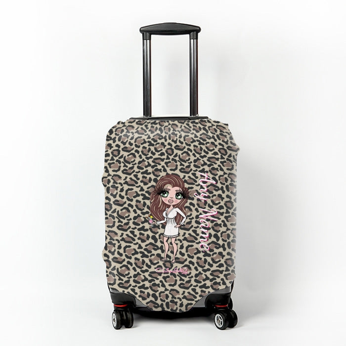 leopard print luggage bag