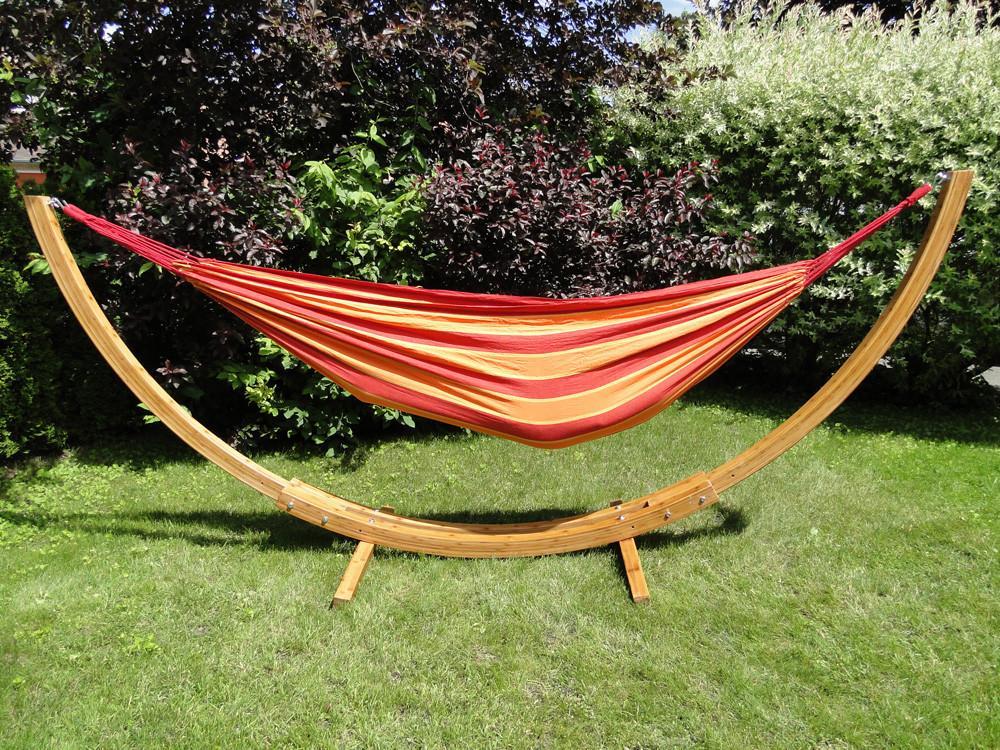 Hammocks With Stands Buy Online Hammock Universe Canada   Red Orang Yellow Hammock Bamboo Stand 4500x 