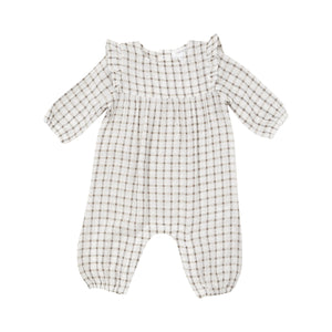 Cozy Plaid Ruffle Sleeve Romper - The Plaid Giraffe