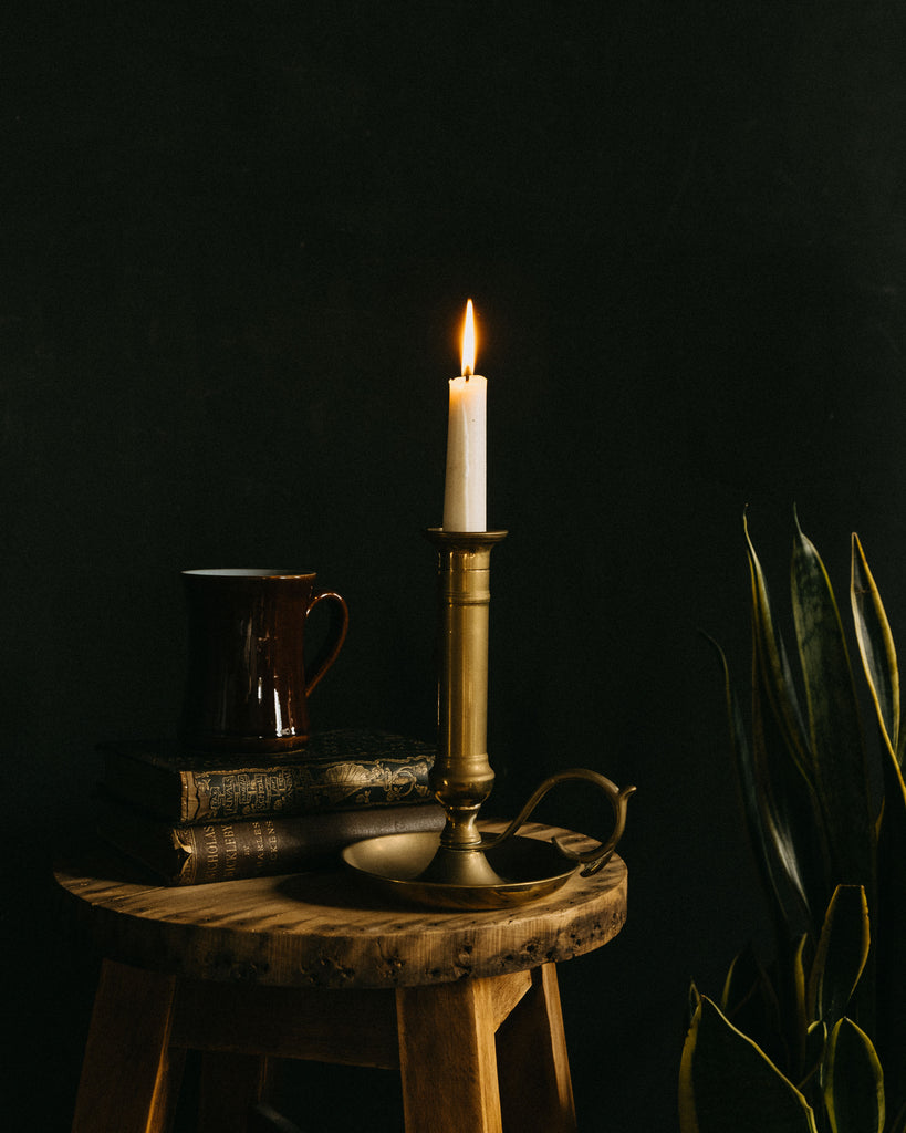 Antique brass candlestick