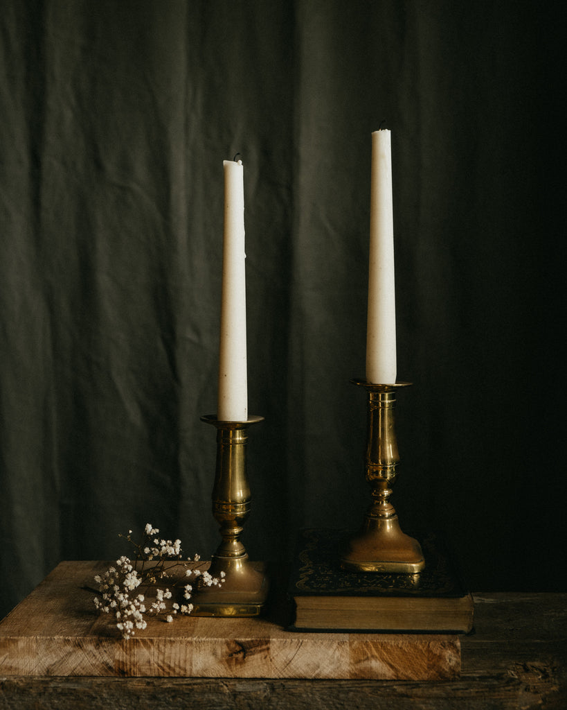 antique brass candlesticks