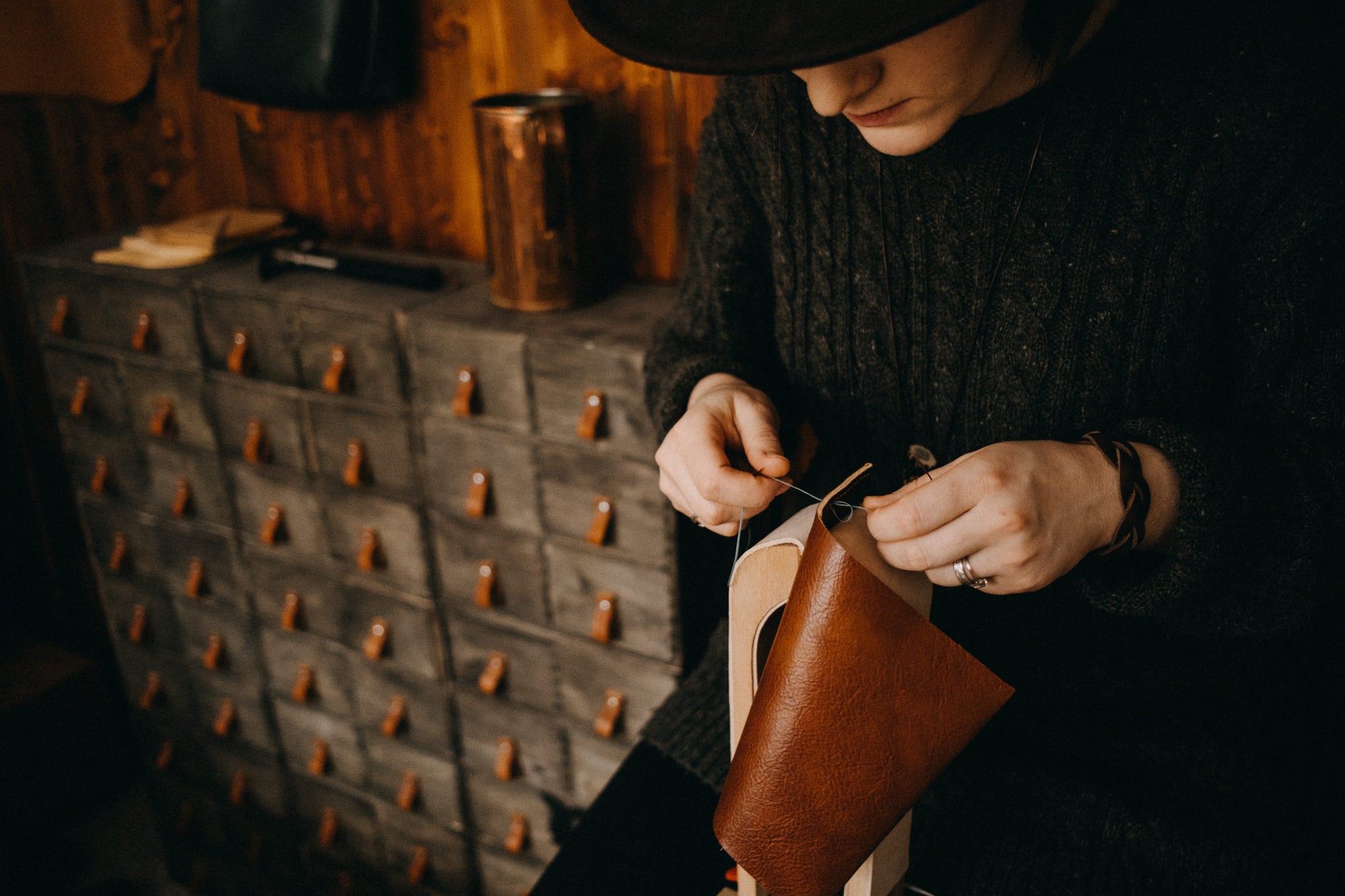 stitching leather goods 