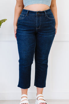 Judy Blue Sophie Full Size Run Cropped Straight Leg Jeans with Slit