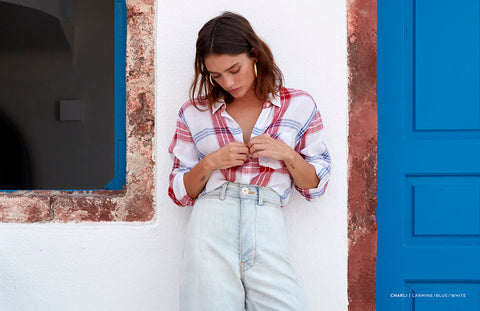 Charli Carmine Blue White Shirt