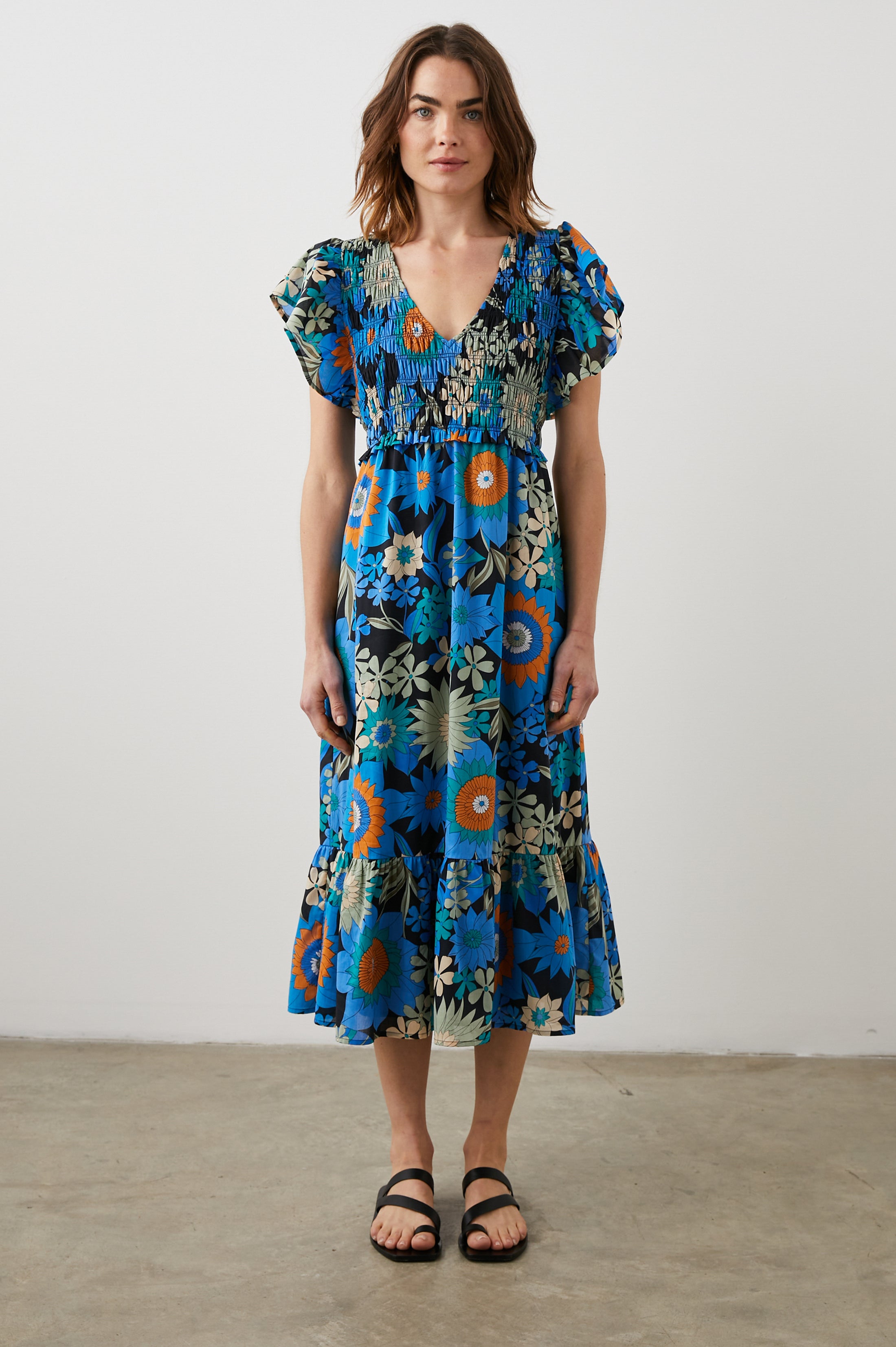 Edie Dress. Blue Cord