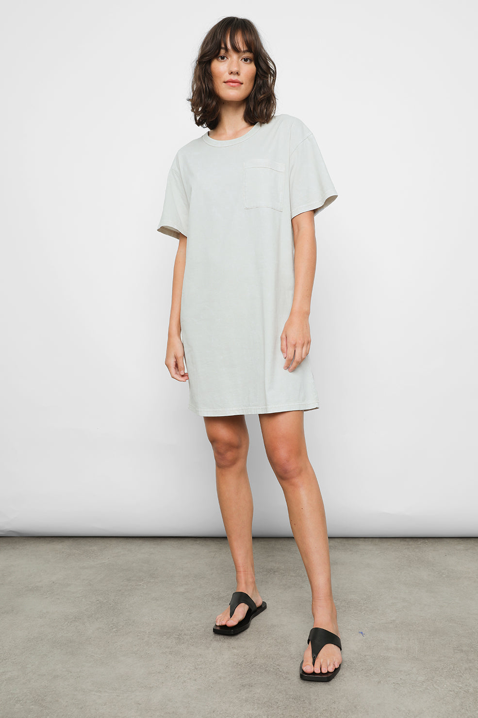 THE T SHIRT DRESS IVORY GREY ACID WASH Rails