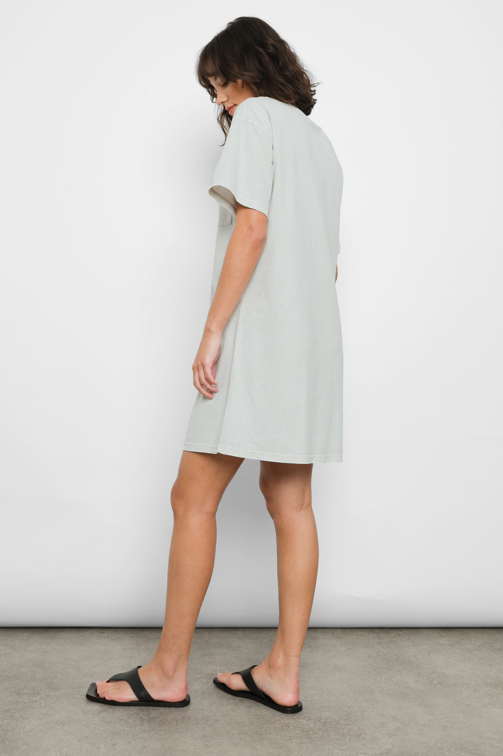 THE T SHIRT DRESS IVORY GREY ACID WASH Rails