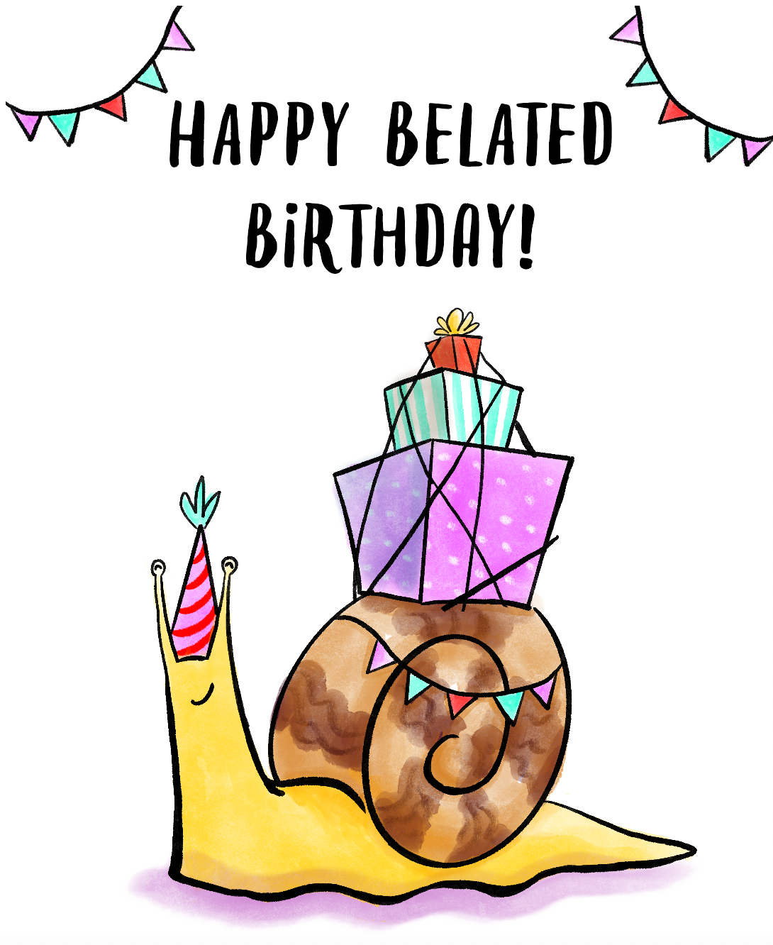 Happy Belated Birthday Snail Card – Sketches By The Sea