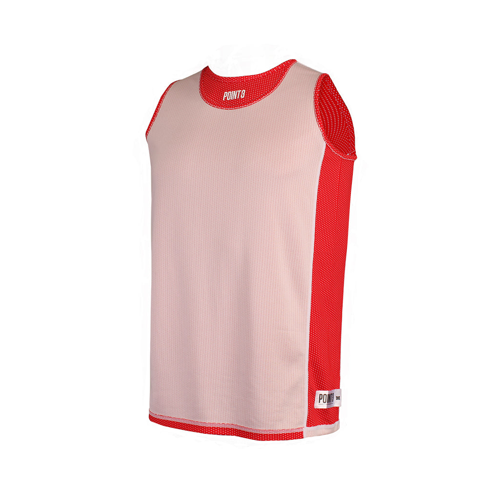 red and white reversible jersey