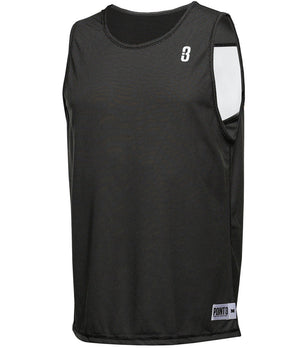 black and white reversible jersey with number