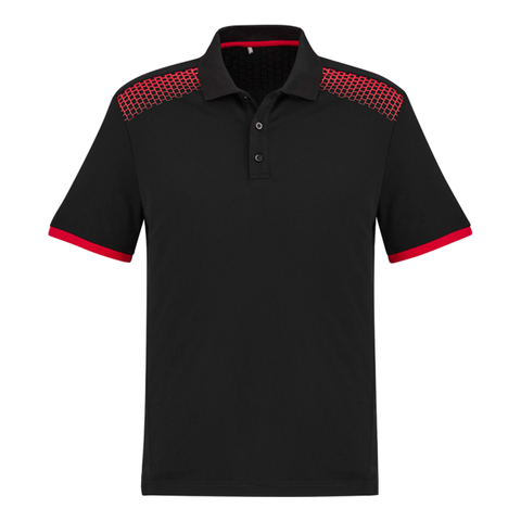 Image of Mens Galaxy Polo, Colours: Black/Red