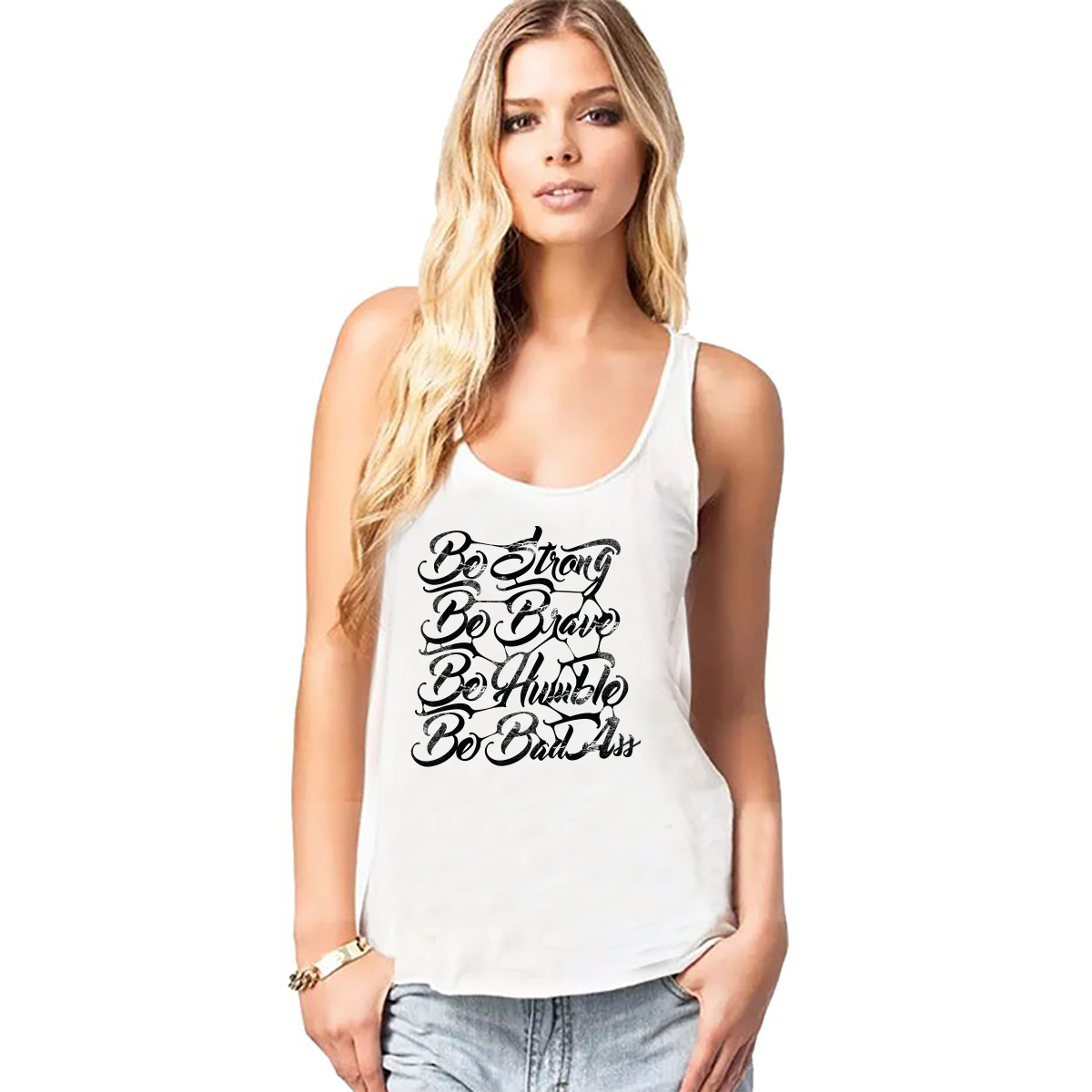 Be Bad Ass Women's Racerback Tank Top