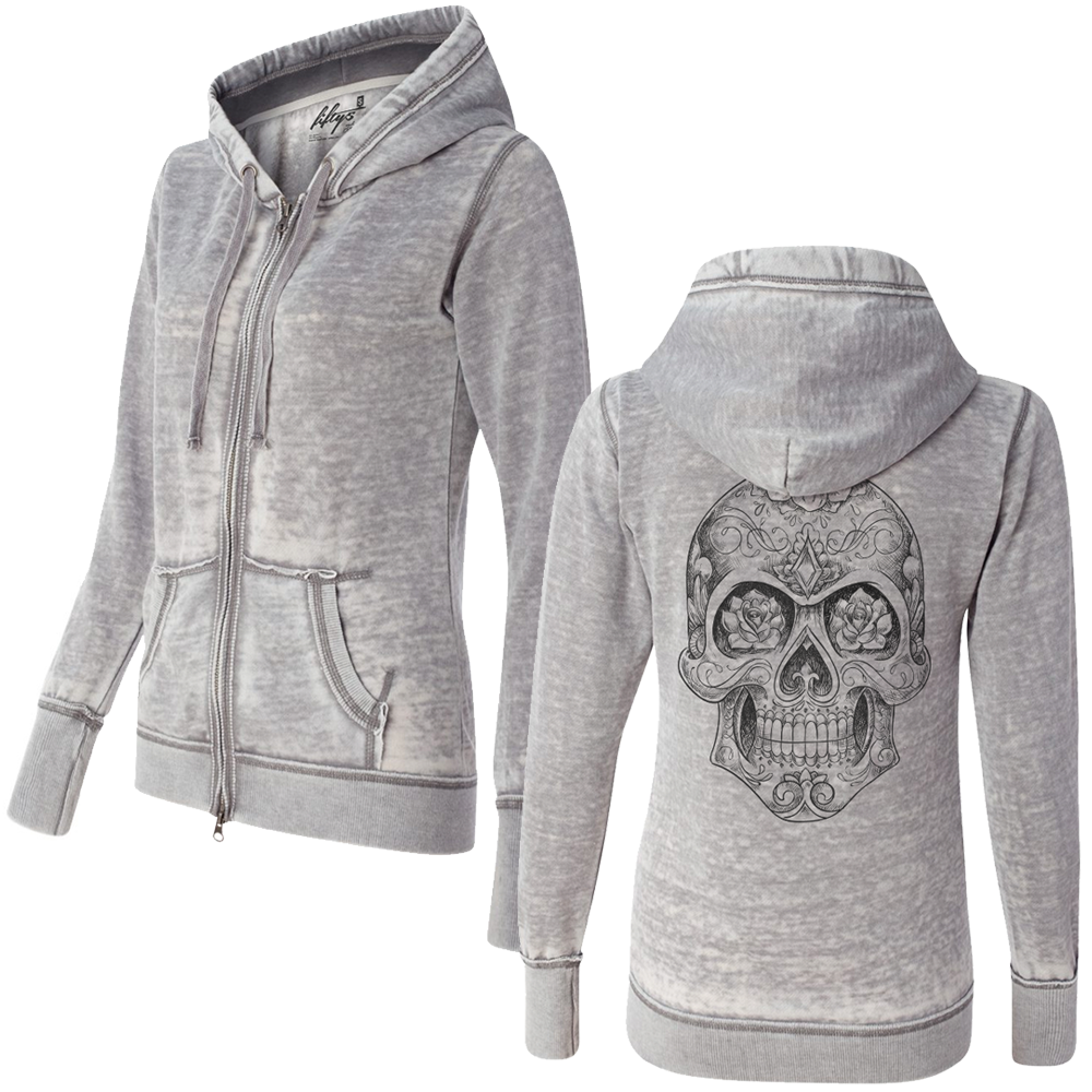 sugar skull hoodie women's