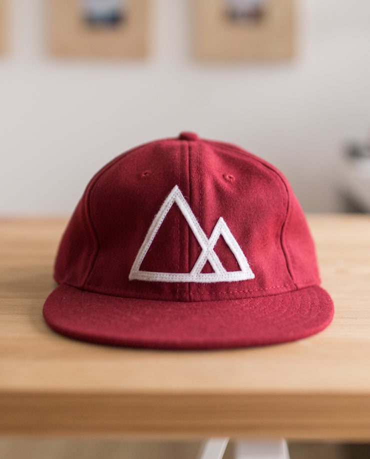 burgundy baseball hat