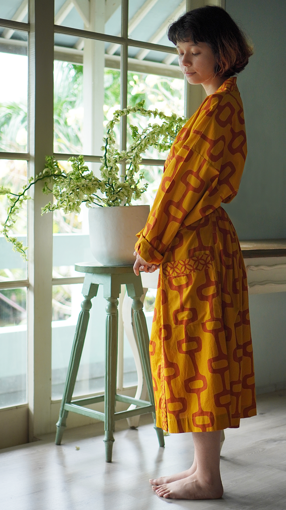 Cotton Kimono Robe | Turmeric Spice