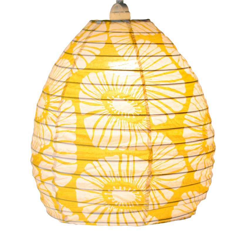 Hanging Lampshade Retro Flowers Yellow Beehive Balizen