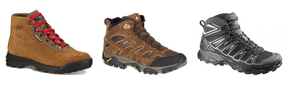 Hiking boots and lightweight hikers.
