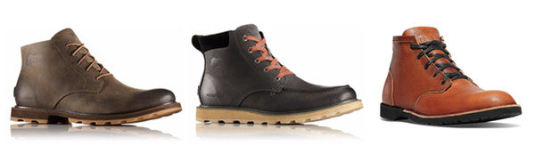 Sorel and Danner travel shoes.