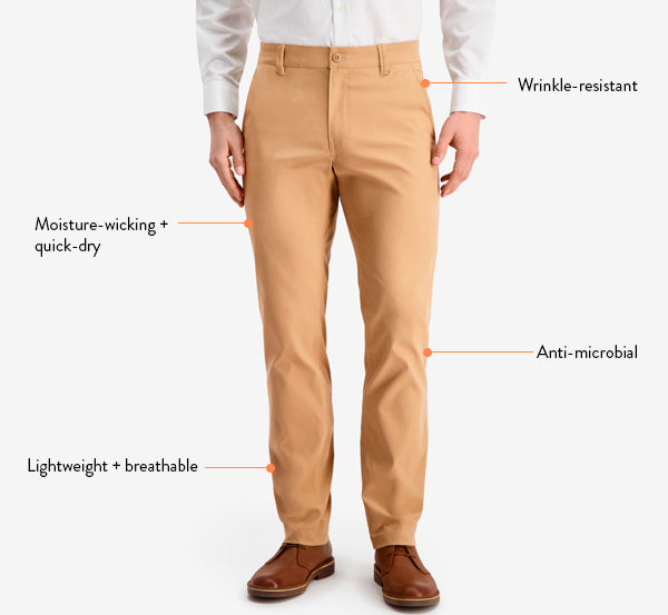 Fabric details of our new Ascender stretch chinos.