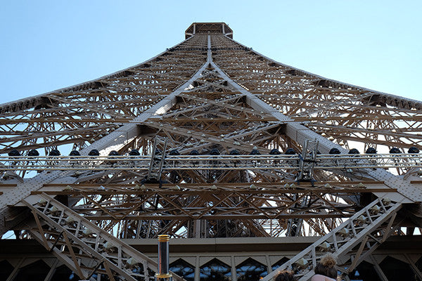 Looking up at the Eiffel Tower