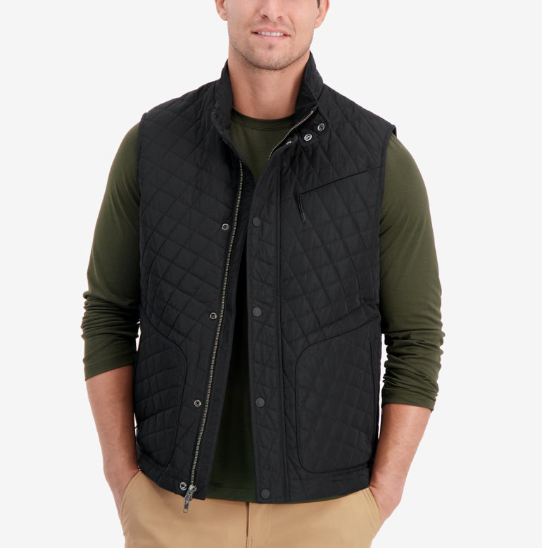Men’s Galaxy Black Quilted Vest | Bluffworks