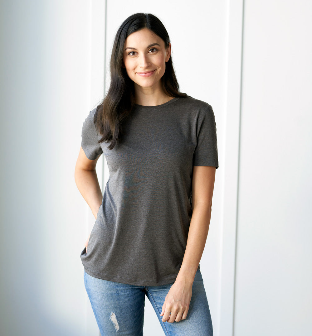 Threshold Crew Neck T-Shirt Women's — Hurricane Grey | Bluffworks