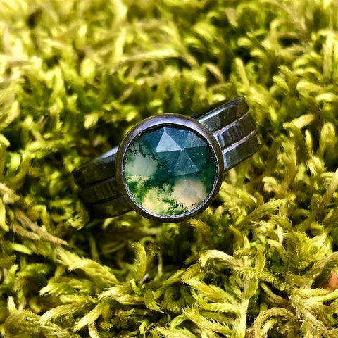 Moss Agate Earth Magick Ring