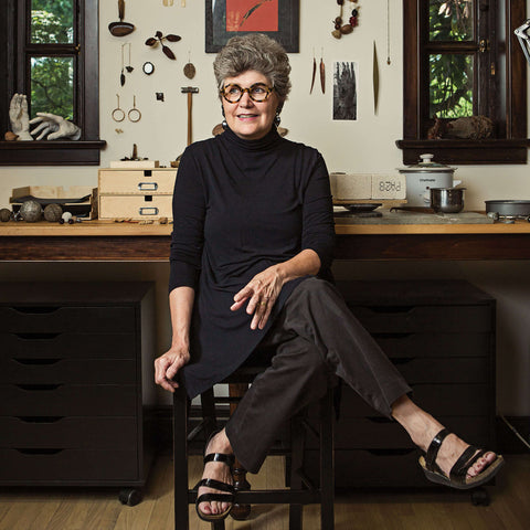 Sharon Church in her jewelry studio