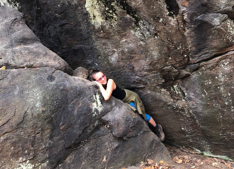 Alex Lozier in a giant Boulder 