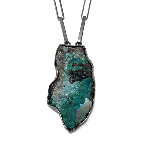 Druzy Chrsyacolla Talisman Necklace