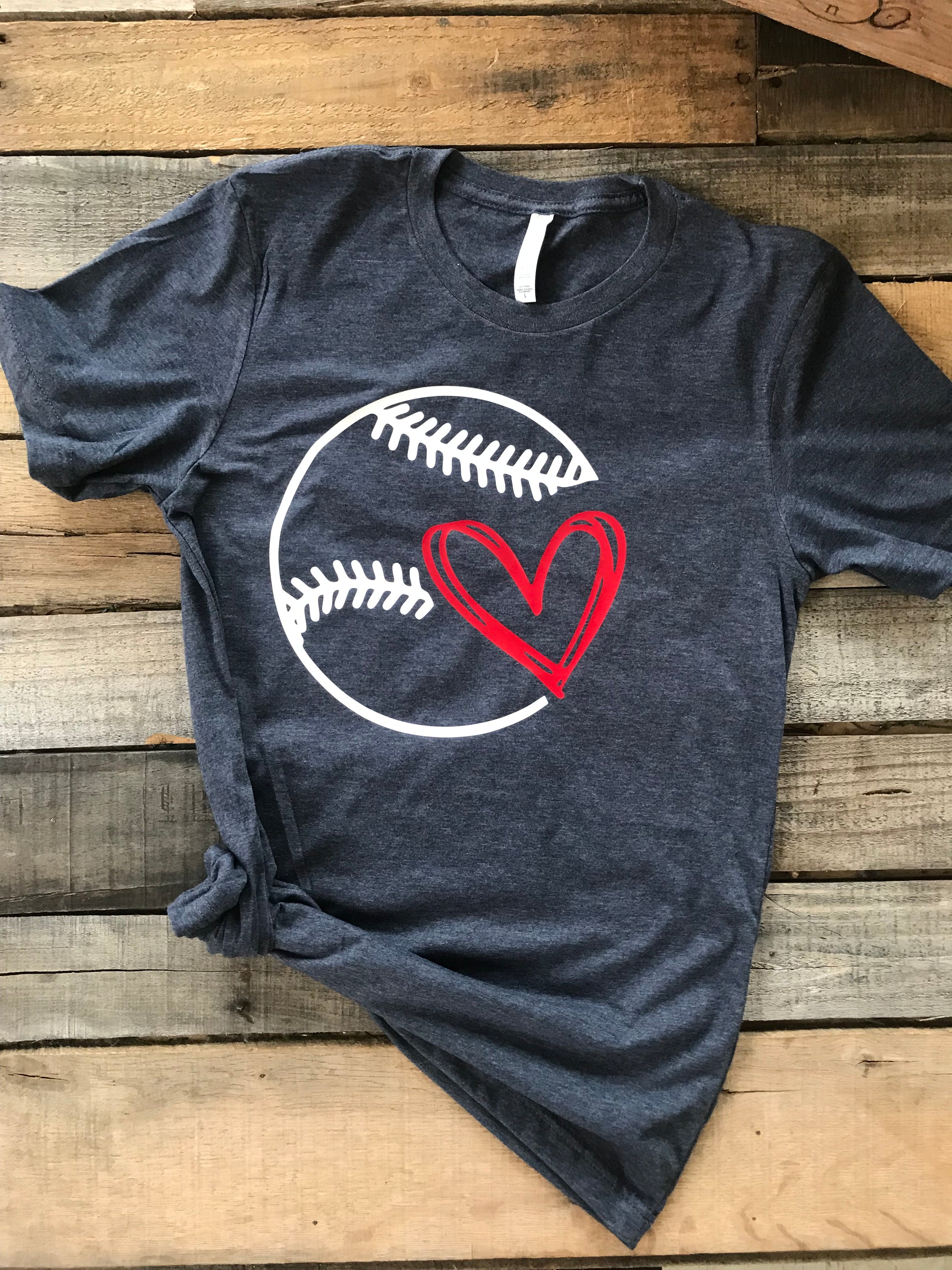 baseball heart shirt