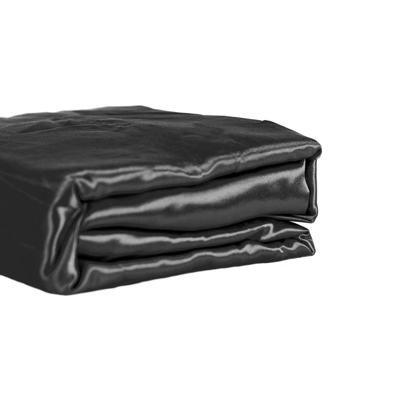 Satin Sheet Set Queen Or King Size Luxury Black Ivory