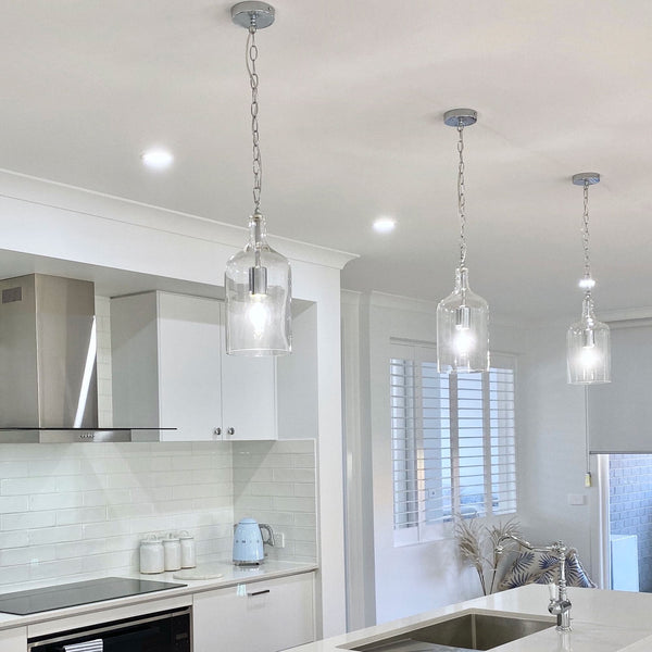 glass hanging lights for kitchen