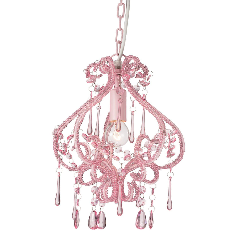 pink crystal light fixture