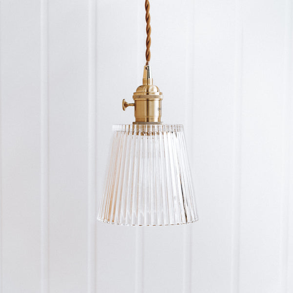 Valentine Glass Pendant Light, Antique Brass