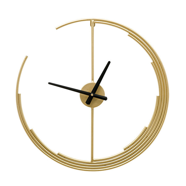 minimalistic gold wall clock with black hands