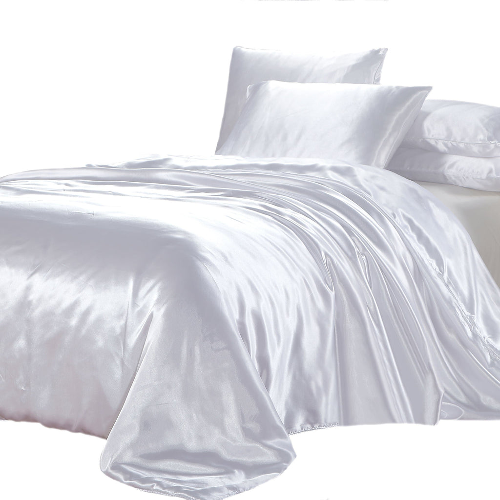 Satin Quilt Cover Queen Or King Size Wedding White Ivory