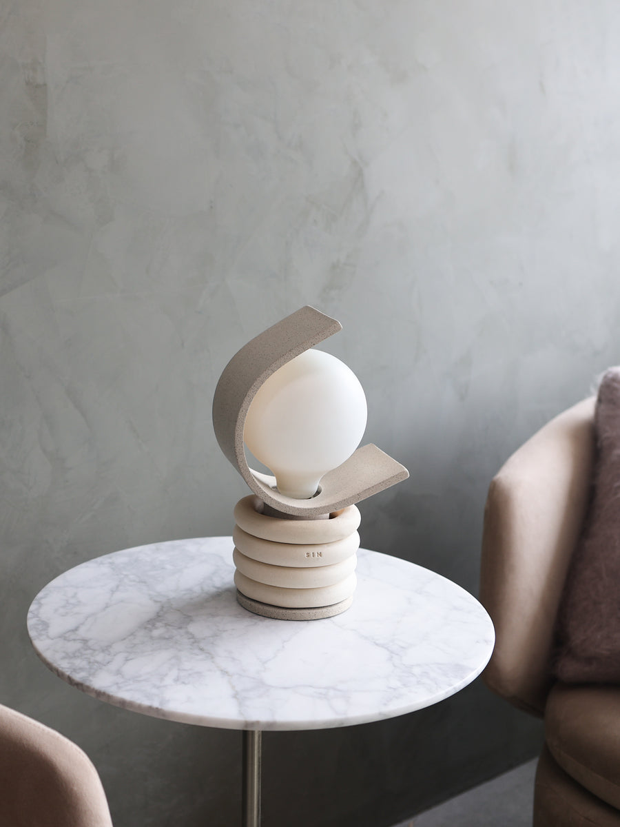 Lunar Table Lamp, Sand / Bone