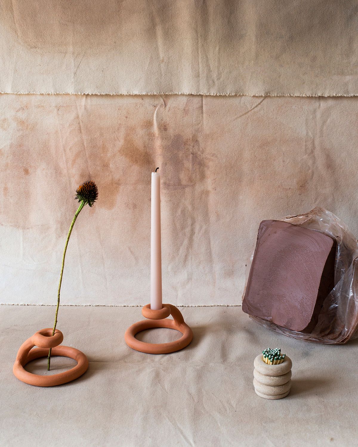 Uni Candlestick, Terracotta